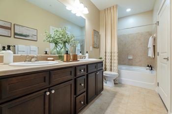 Spacious bathrooms with double vanities*
